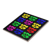 Kleurig schedelpatroon tegeltje (Zijkant)