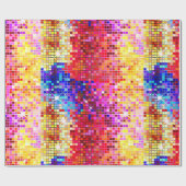 Kleurig schijfglitterpatroon cadeaupapier (Vlak)