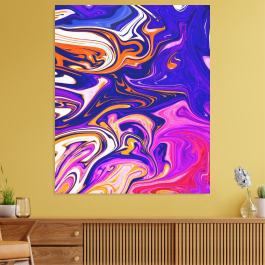 Kleurig schilderen | Beste kunst, modern abstract Canvas Afdruk (Insitu (Woonkamer))