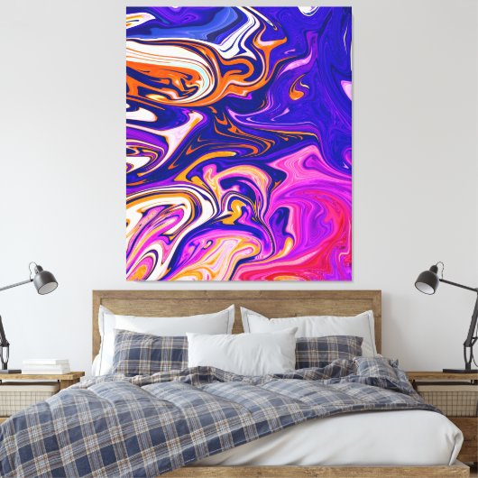 Kleurig schilderen | Beste kunst, modern abstract Canvas Afdruk (Insitu (Slaapkamer))