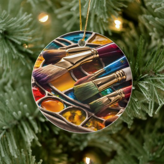 Kleurig schilderen keramisch ornament (Boom)