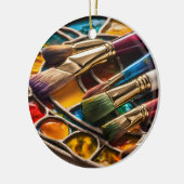Kleurig schilderen keramisch ornament (Links)