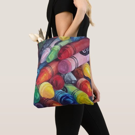 Kleurig schilderij tote bag (Dichtbij)