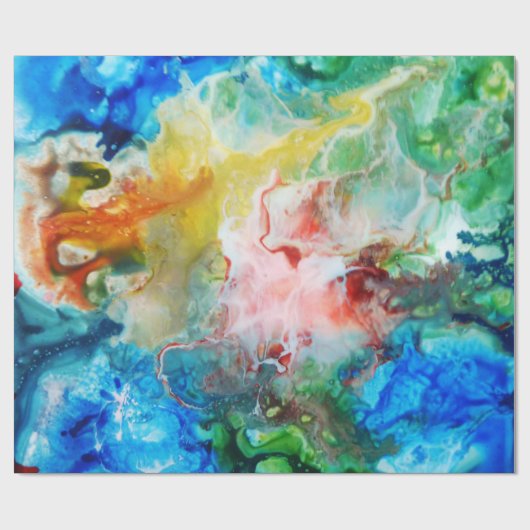 Kleurig schilderij van abstract sterrenstelsel cadeaupapier (Vlak)