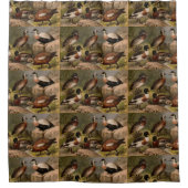 Kleurig  schilderij van eenden douchegordijn (Voorkant)