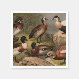 Kleurig schilderij van eenden servet