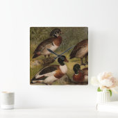 Kleurig  schilderij van eenden vierkante klok (Huis)