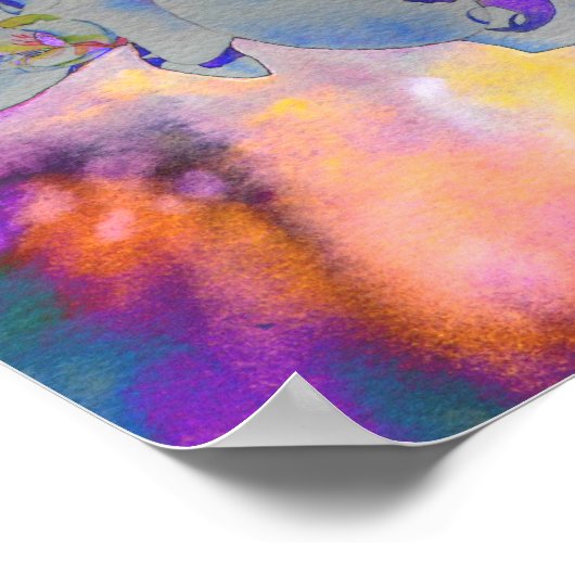 Kleurig schilderij van orchidee voor abstracte wat poster (Hoek)