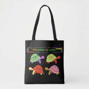 Kleurig schildpad-ontwerp van grootoudersTote Tote Bag