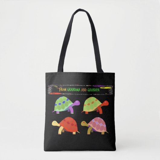 Kleurig schildpad-ontwerp van grootoudersTote Tote Bag (Voorkant)