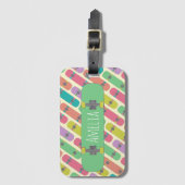 Kleurig Skateboard Patroon op maat Bagagelabel (Voorkant (verticaal))