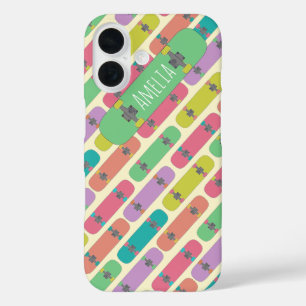 Kleurig Skateboard Patroon op maat iPhone 16 Hoesje