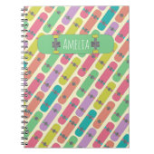 Kleurig Skateboard Patroon op maat Notitieboek (Voorkant)