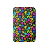 Kleurig Skulls-patroon in zwart Badmat (Voorkant Verticaal)