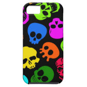 Kleurig Skulls-patroon in zwart Case-Mate iPhone Case (Achterkant)