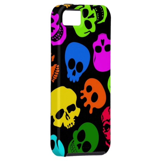 Kleurig Skulls-patroon in zwart Case-Mate iPhone Case (Back/Rechts)