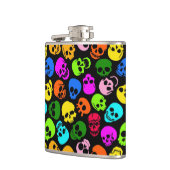 Kleurig Skulls-patroon in zwart Heupfles (Links)