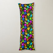 Kleurig Skulls-patroon in zwart Lichaamskussen (Achterkant (Verticaal))