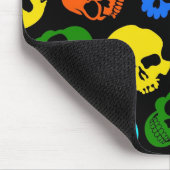 Kleurig Skulls-patroon in zwart Muismat (Hoek)