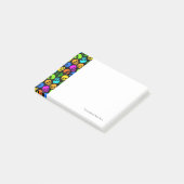 Kleurig Skulls-patroon in zwart Post-it® Notes (Schuin)