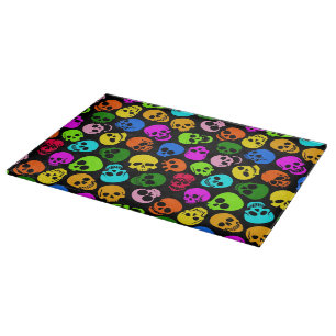 Kleurig Skulls-patroon in zwart Snijplank