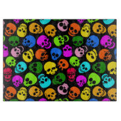 Kleurig Skulls-patroon in zwart Snijplank (Voorkant)