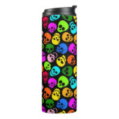 Kleurig Skulls-patroon in zwart Thermosbeker (Gedraaid links)