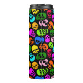 Kleurig Skulls-patroon in zwart Thermosbeker (Achterkant)