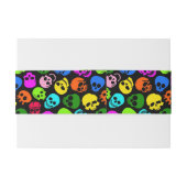 Kleurig Skulls-patroon in zwart Uitnodigingen Wikkel (Achterkant Voorbeeld)