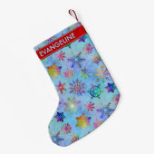 kleurig Snowflake-kerstpatroon, aangepast Kleine Kerstsok (Achterkant (Hangend))