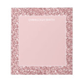 Kleurig Sparkle Roze Glitter Name Notitieblok (Voorkant)