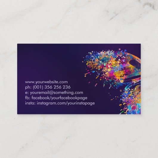 Kleurig spintavlindervisitekaartje visitekaartje (Achterkant)