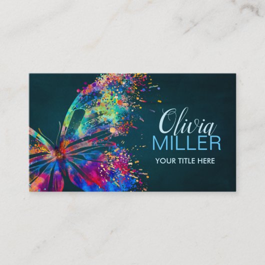 Kleurig spintavlindervisitekaartje visitekaartje (Voorkant)