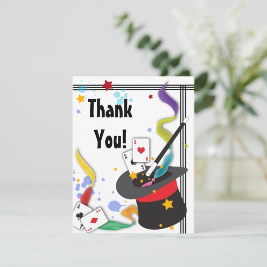 Kleurig Splash-ventiel met een Magic Note Card Bedankkaart (Staand voorkant)