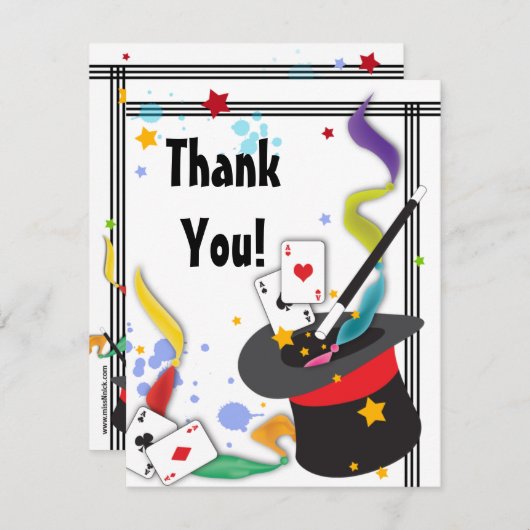 Kleurig Splash-ventiel met een Magic Note Card Bedankkaart (Voorkant / Achterkant)