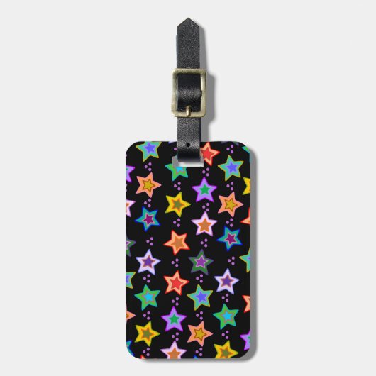 Kleurig sterpatroon bagagelabel (Voorkant verticaal)