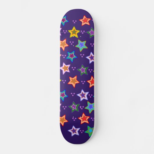 Kleurig sterpatroon skateboard (Voorkant)