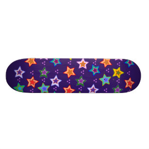 Kleurig sterpatroon skateboard