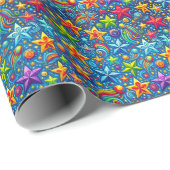 Kleurig sterrenpatroon cadeaupapier (Rol Hoek)