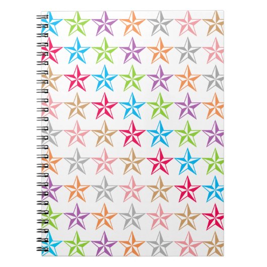 Kleurig sterrenpatroon notitieboek (Voorkant)