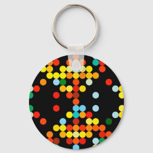Kleurig stip patroon sleutelhanger