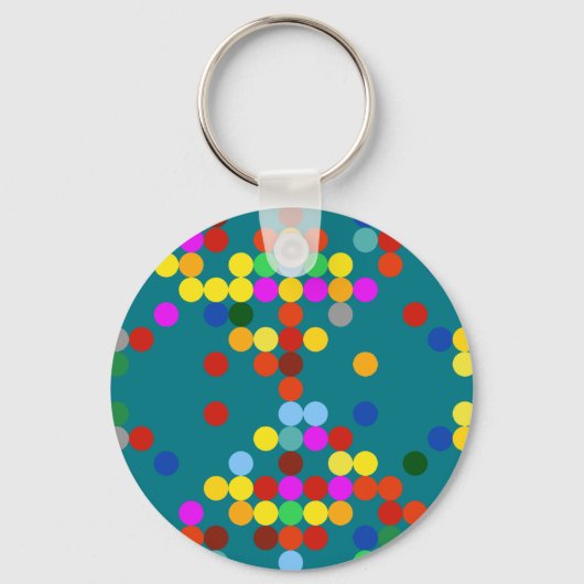 Kleurig stip patroon sleutelhanger (Voorkant)
