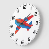 Kleurig straalvliegtuig Rood en Blauw Vliegtuig Grote Klok (Hoek)