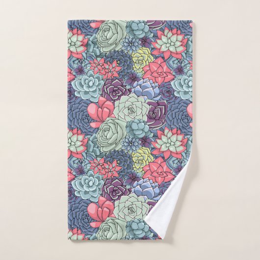 Kleurig Succulent Patroon Bad Handdoek (Handdoek)