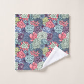 Kleurig Succulent Patroon Bad Handdoek (Wasdoekje)