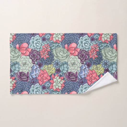 Kleurig Succulent Patroon Bad Handdoek (Handdoek)