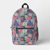 Kleurig Succulent Patroon Bedrukte Rugzak (Voorkant)