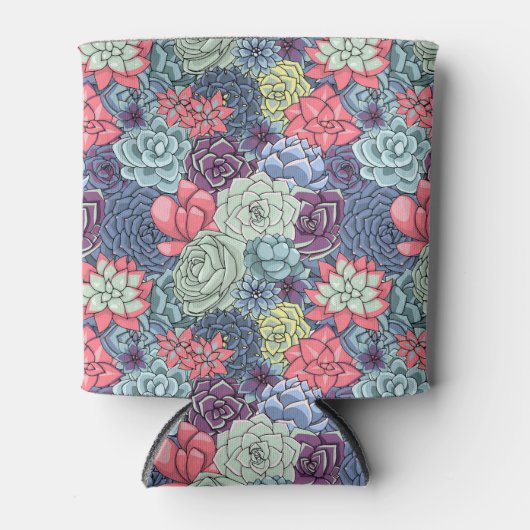 Kleurig Succulent Patroon Blikjeskoeler (Voorkant)