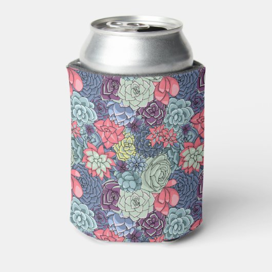 Kleurig Succulent Patroon Blikjeskoeler (Blikje Achterkant)