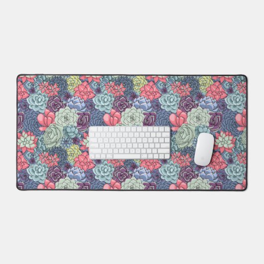 Kleurig Succulent Patroon Bureaumat (Keyboard & Muis)
